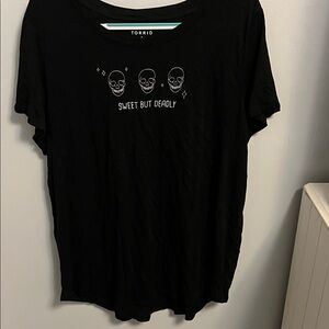 Torrid Black 'Sweet But Deadly' Skull Tee
